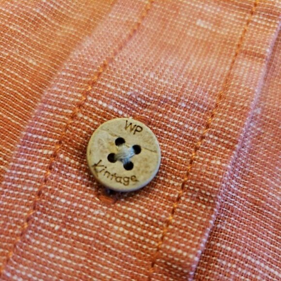 Weatherproof Vintage Mens Red Short Sleeve Shirt XXL Button linen blend - Picture 5 of 6